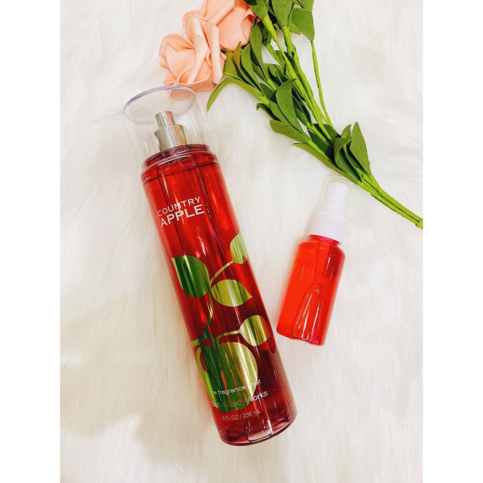 ( 33ml )Xịt Thơm Toàn Thân Lưu Hương Mịn Da Bath & Body Works - Country Apple - 3WICK STORE