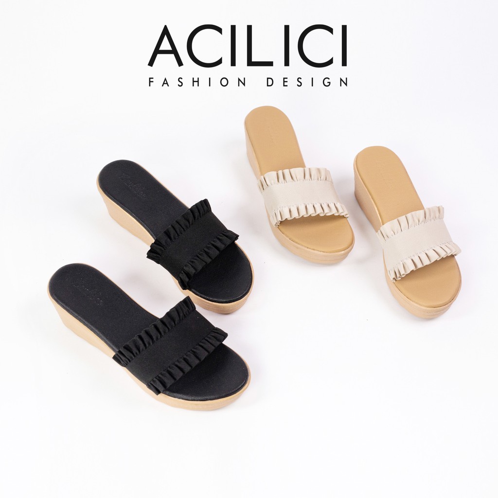 Giày sandal ACILICI nữ đế xuồng, giày cao gót nữ mang êm chân gót cao 5p fom chuẩn size 35-40_TC028