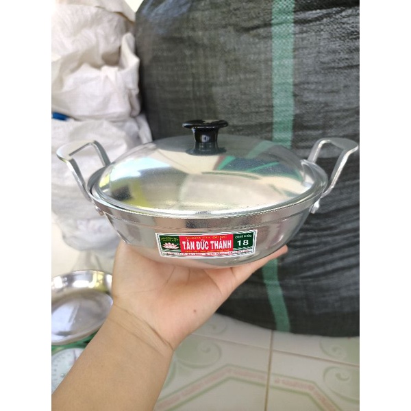 Chảo nhôm bầu chiên xào có nắp