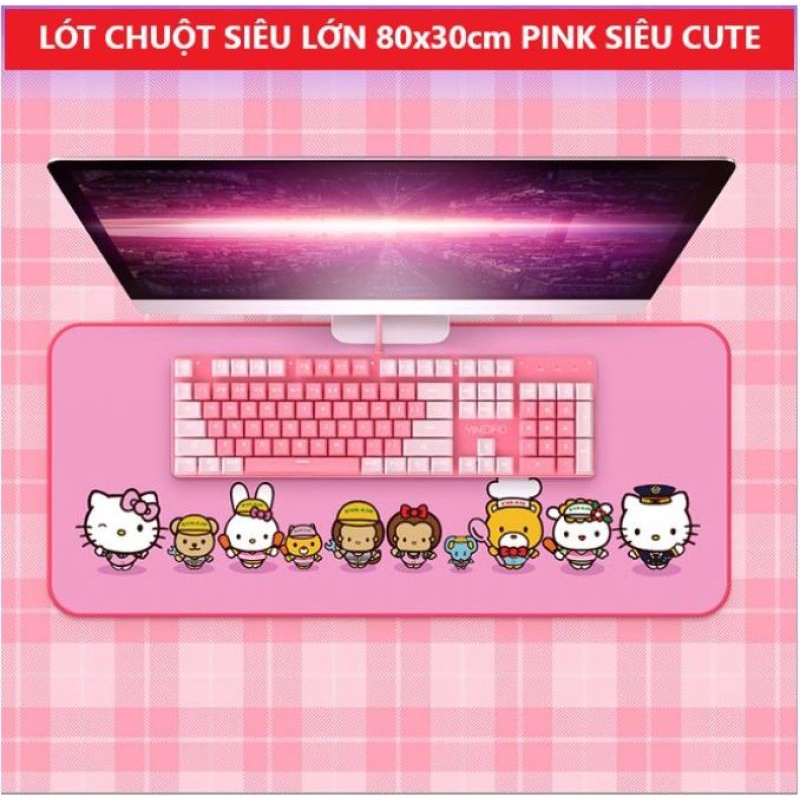 Lót Chuột Cỡ Lớn - Anime HELLO KITTY size 800x300x3MM- LÓT CHUỘT HELLO KITTY