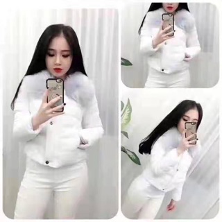 Áo phao cổ Lông nữ hot trend