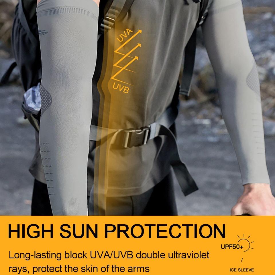 Bao tay chống nắng NOFOXO UPF50+ bằng thun lạnh mềm thoáng khí chống tia uv bảo vệ cho nam nữ khi lái xe