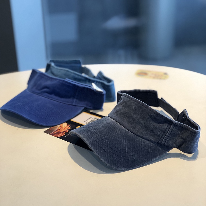 Sẵn Sàng!Mũ Lưỡi Trai denim Nửa Đầu Chống Nắng Cho Nam Nữ