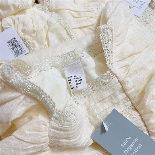 1404VB - VÁY BÉ CHẤT ĐŨI PHỐI REN BỒNG