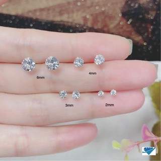 1 chiếc nụ tai bạc nhỏ xinh cỡ 2mm