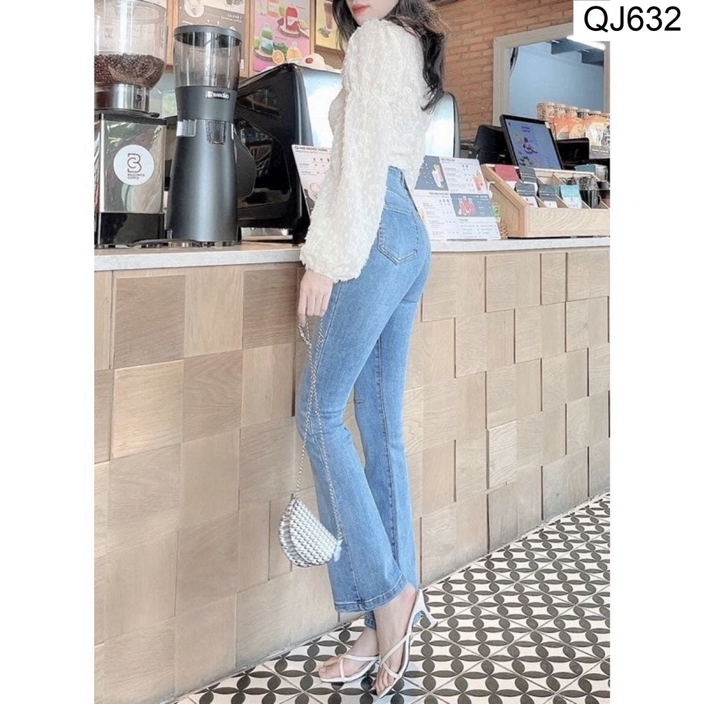 Quần jean ống loe rách gối QJ632
