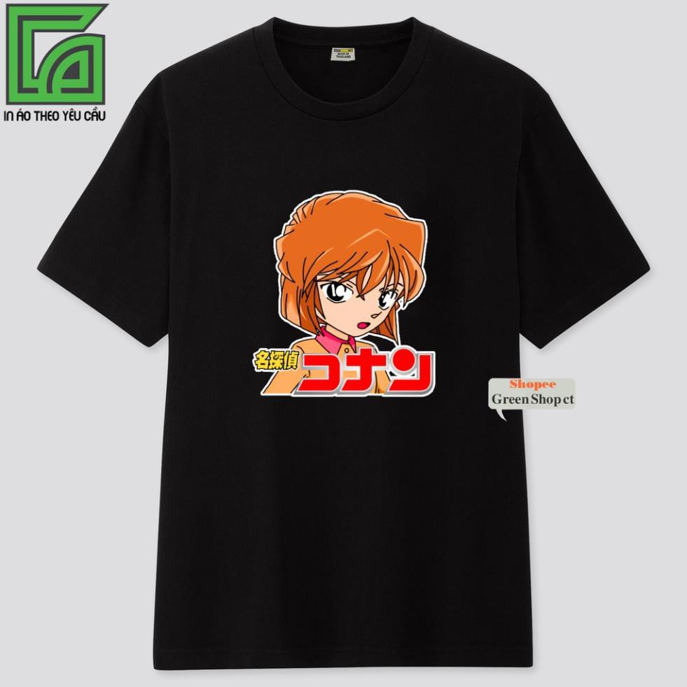 SALE- Áo Thun In Hình Haibara Thám Tử Conan Màu Trắng Đen S135 - mẫu áo HOT