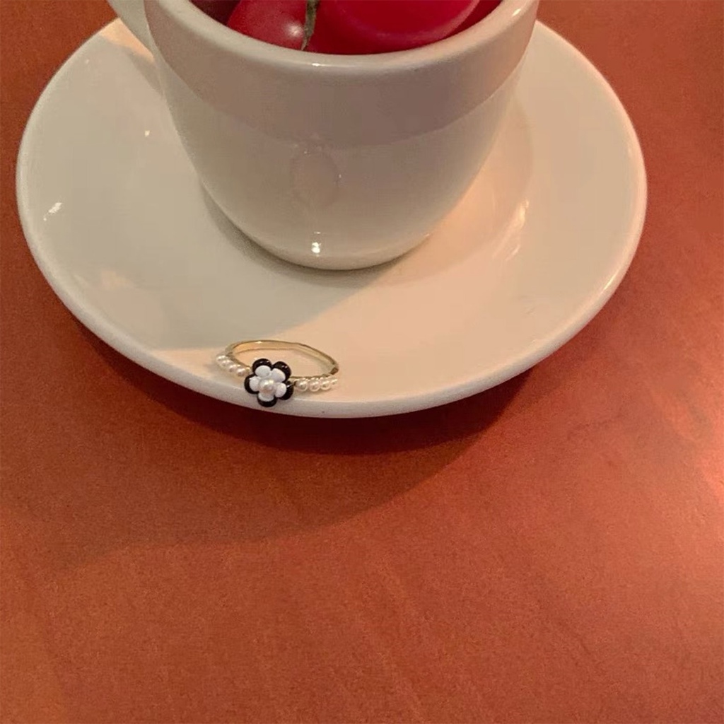 Nhẫn Đeo Tay Đính Ngọc Trai Hình Hoa Phong Cách Hàn Quốc Cho Nữ