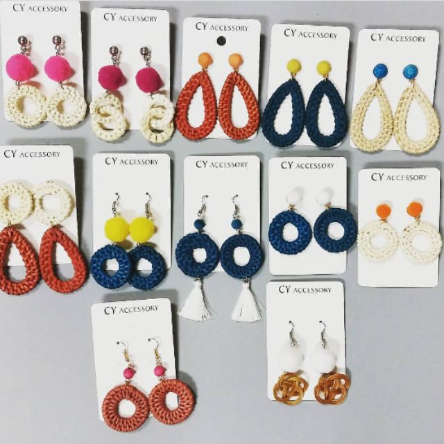 Bộ sưu tập khuyên tai mây mùa thu, khuyên tai mây tre cói