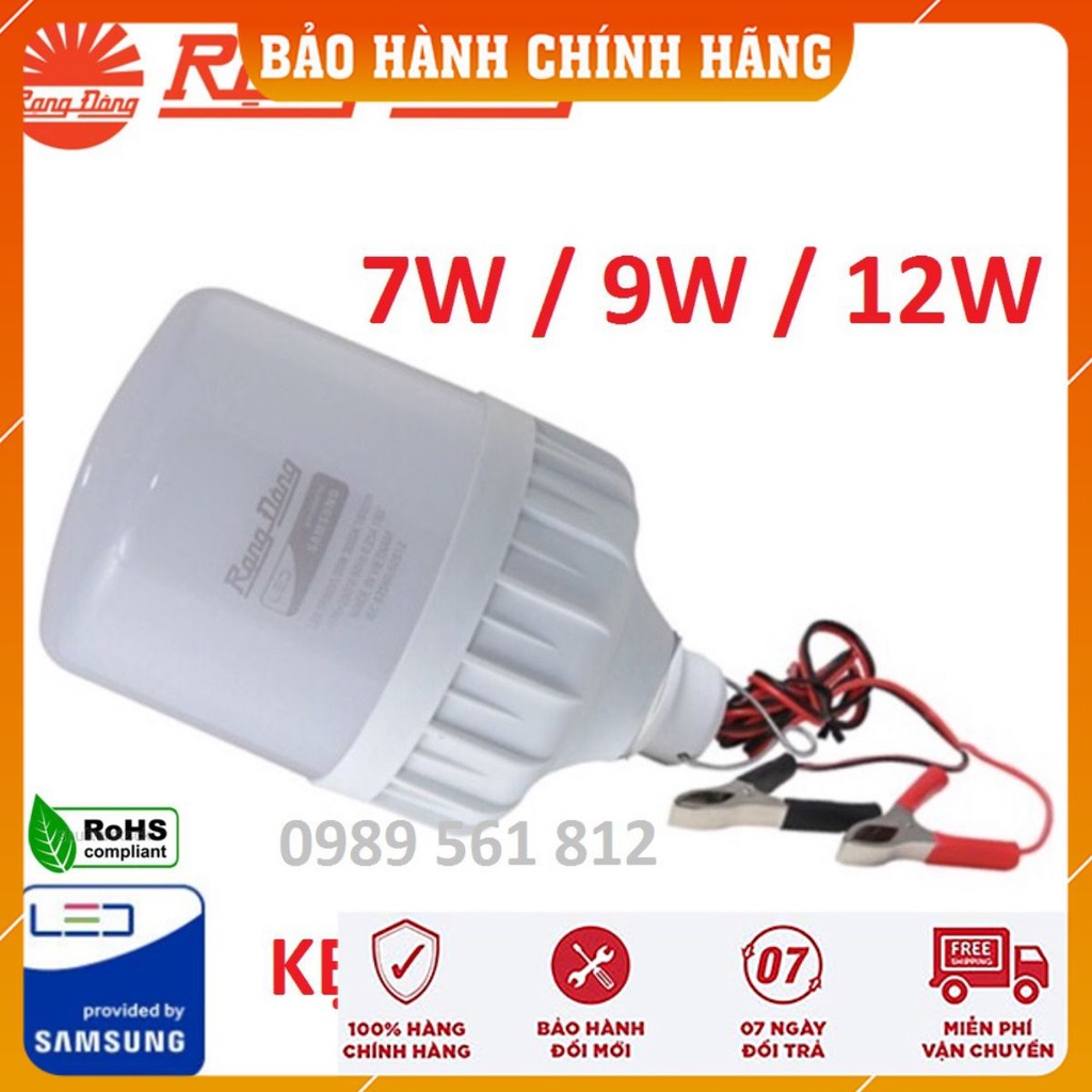 Bóng Đèn LED Kẹp Bình Ắc Quy 12V - 24V DC 7W / 9W / 12W Rạng Đông, ChipLED Samsung - TN Shop