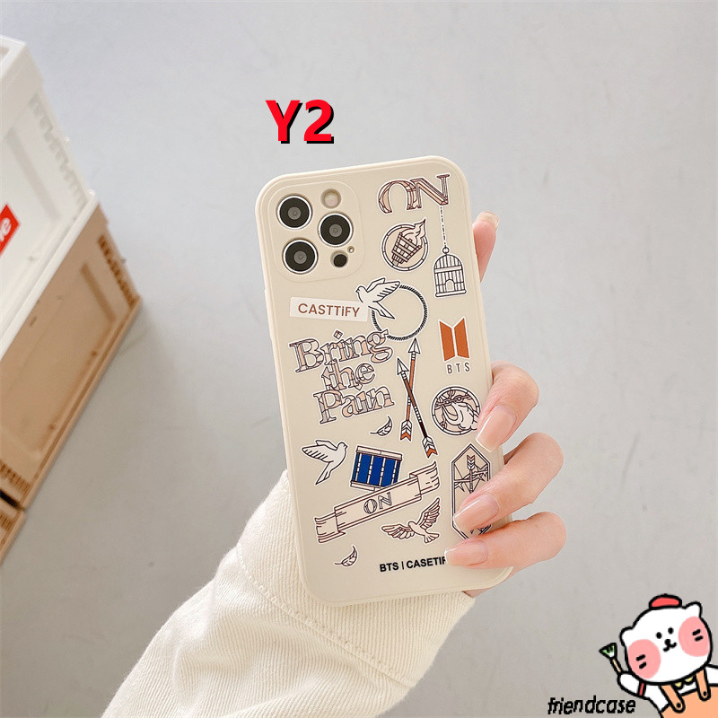 iPhone 7Plus 11 8Plus 6 6s  Plus Case BTS BT21 CASETIFY Label Case iPhone 7 8 11 12 Pro Max XR X XS MAX SE 2020 Straight Edge Soft TPU Cover