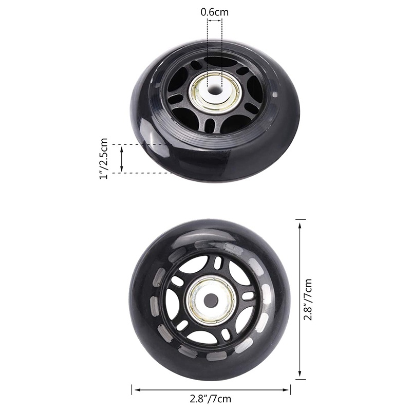 Bộ 4 Bánh Xe Trượt Patin Màu Đen 70mm Kèm Vòng Bi Thay Thế Tiện Dụng