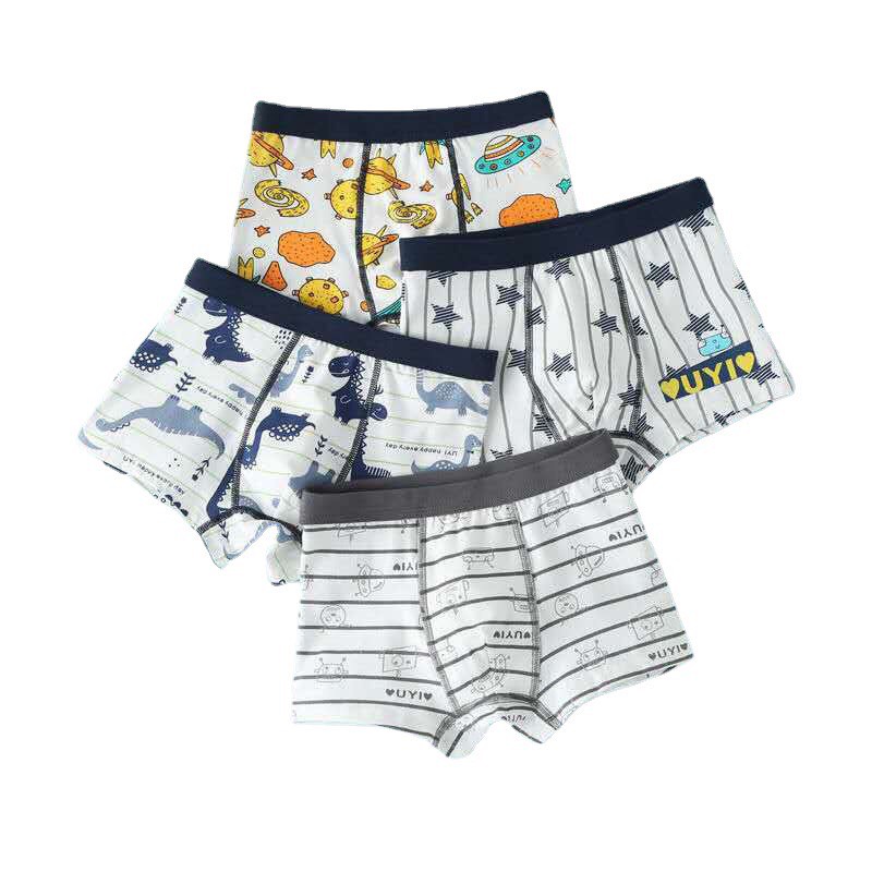 Quần lót đùi bé trai combo 4 quần chip trẻ em nam sịp cotton cho bé từ 9-43kg XS06