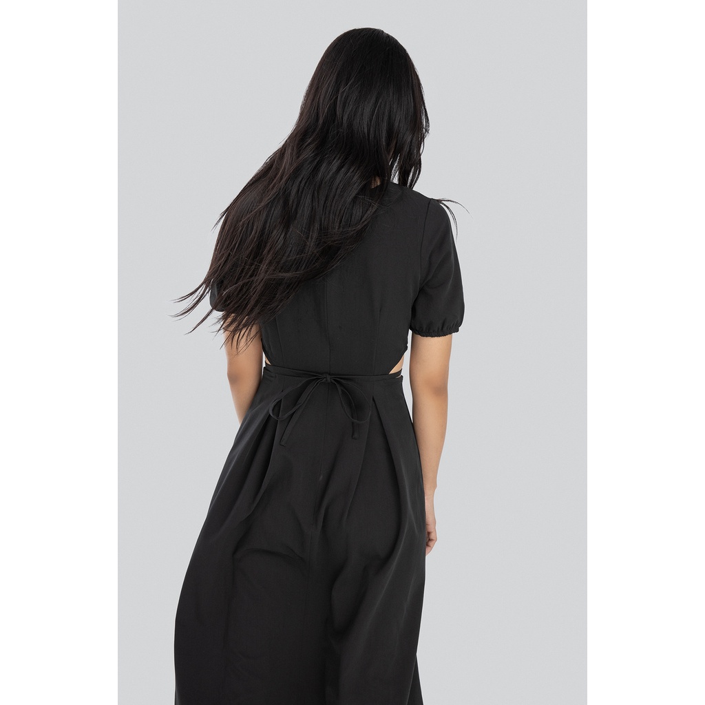 Đầm dài cutout tay bồng