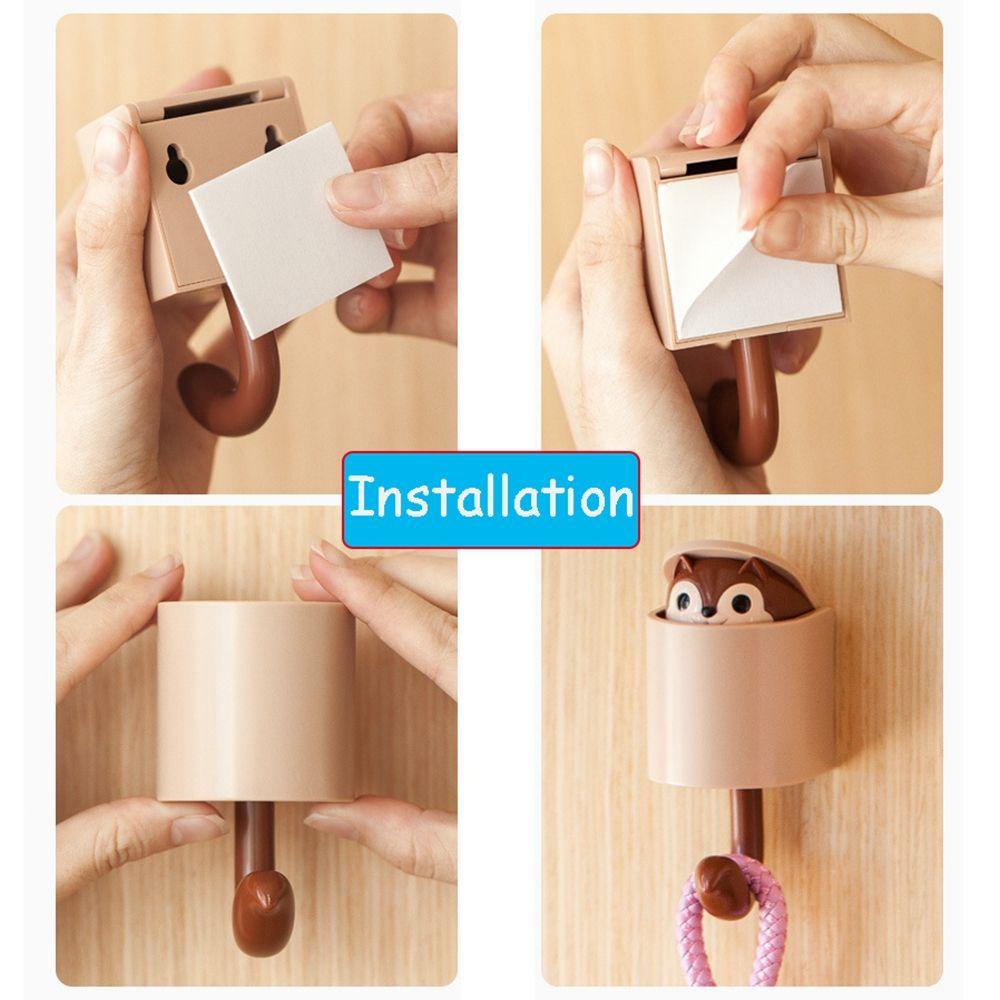 Móc Dán Tường Bằng ABS Không Đục Lỗ Họa Tiết Hoạt Hình Siêu Dễ Thương