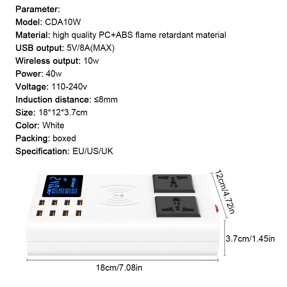 Bộ Sạc Điện Thoại Thông Minh 8 Cổng Usb 10w Cho Iphone