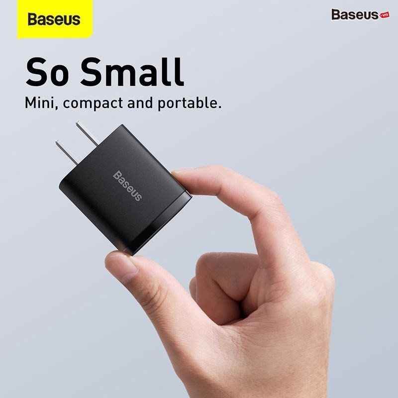 Cốc sạc nhanh siêu nhỏ gọn Baseus Compact Quick Charger 20W
