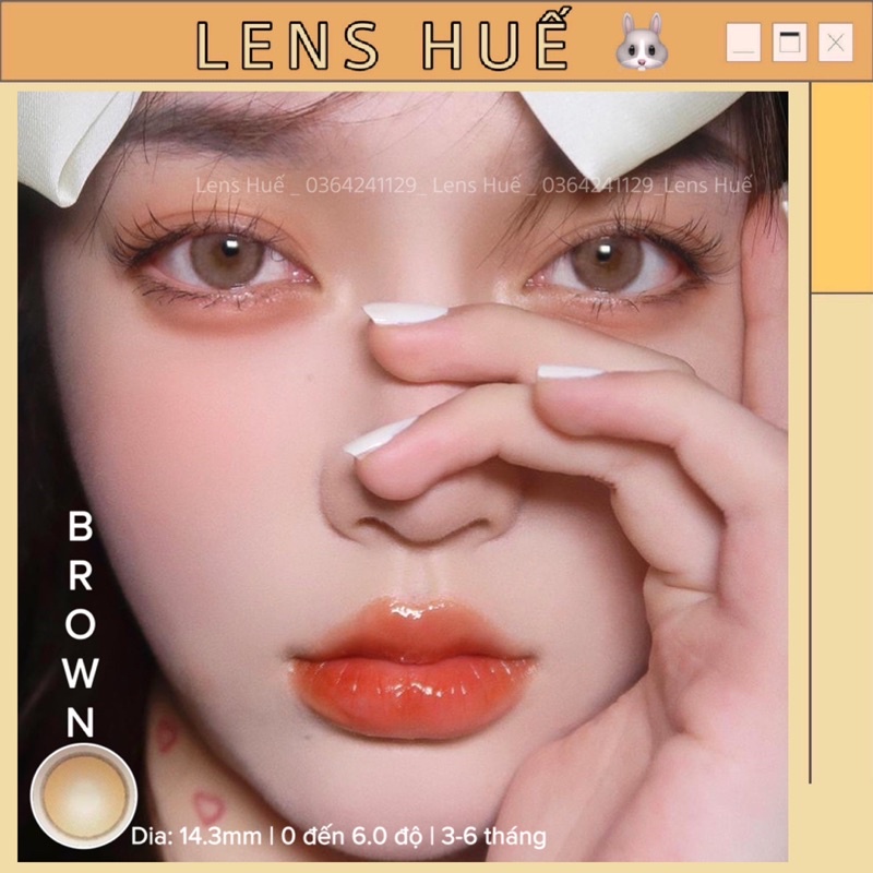 🔥 Lens Nâu Brown 0 ĐỘ - kính áp tròng nâu tây tone mật ong không viền giãn nhỏ hot nhất 2021 - Lens Huế 🐰