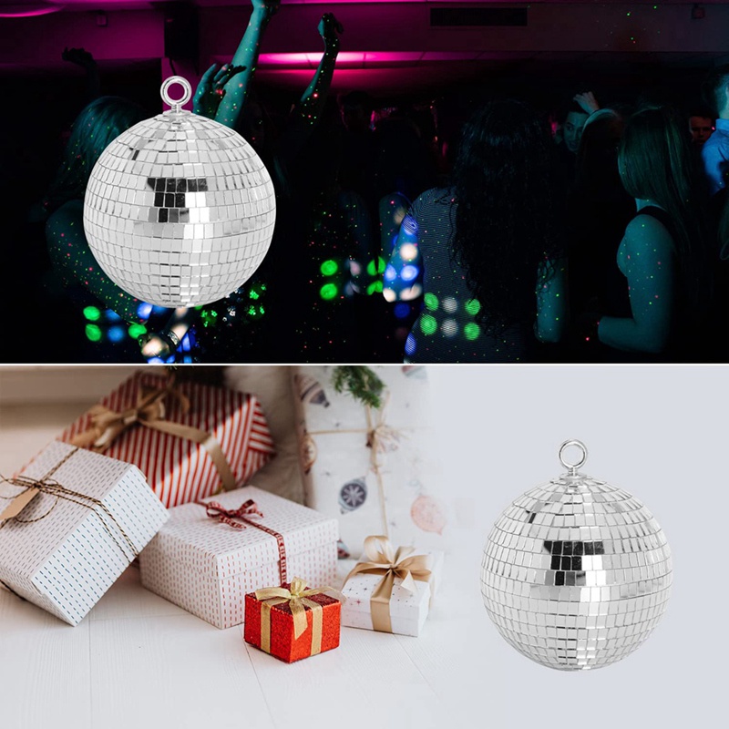 Bóng Đèn Disco Hiệu Ứng Gương Màu Bạc 30cm Có Vòng Treo Cho Tiệc Tùng / Sinh Nhật