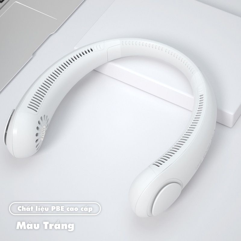 QUẠT ĐEO CỔ mini thế hệ mới không cánh tích điện 2400mA thời gian sử dụng lên đến 8 tiếng bảo hành 1 đổi 1