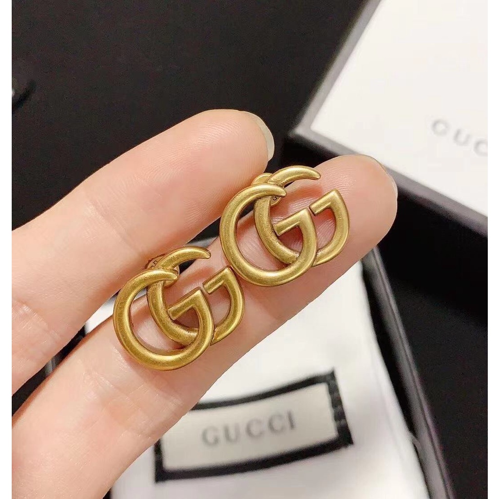 Bông Tai Gucci Mạ Bạc 925 Hình GG Đơn Giản Sáng Tạo Thời Trang Cho Nữ