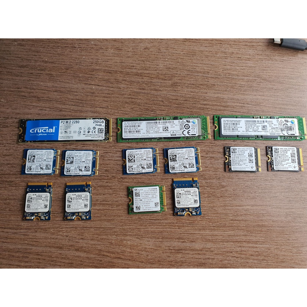 Ổ cứng SSD NVMe  M.2 PCIe Gen3 x4  256 Samsung, Crucial, Hynix