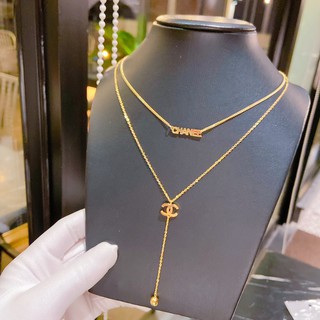 Dây chuyền titan hiệu 2 tầng mạ vàng-ko rỉ