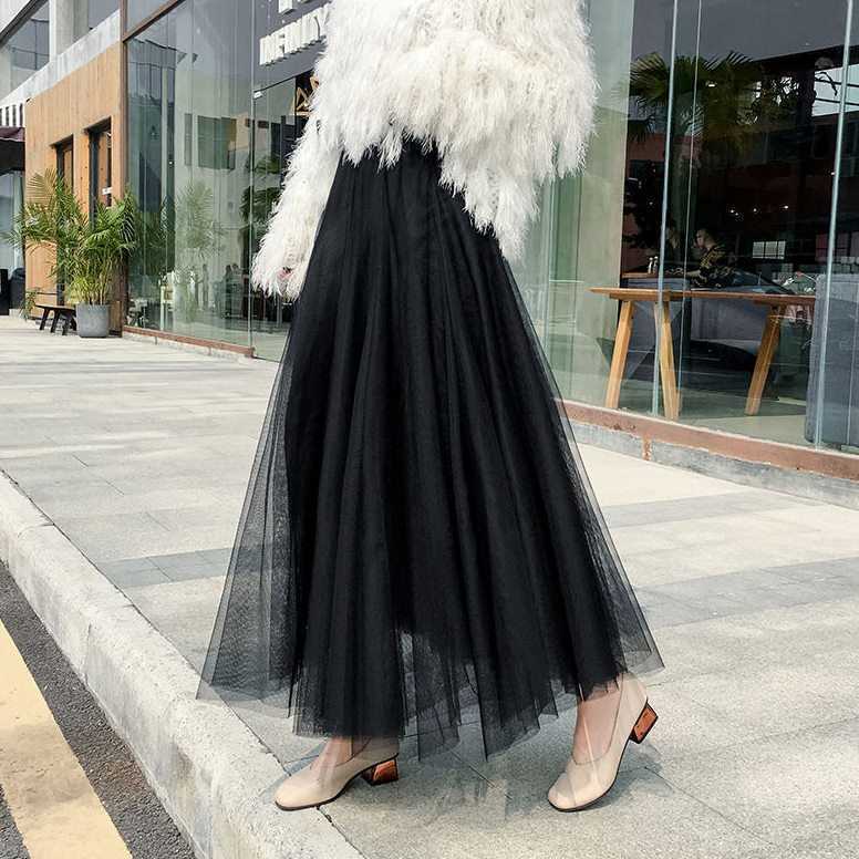 Chân váy dáng xòe lớn 3 lớp có lớp lót xếp ly phối lưới phong cách công chúa nhiều kiểu tùy chọn，Chân váy 3 lớp