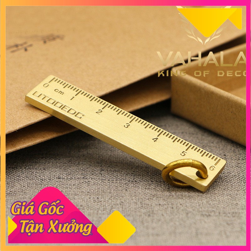 ⚡️100% ĐỒNG⚡️ Móc khóa hình thước kẻ tiện dụng