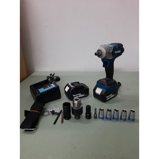 máy siết bulong makita động cơ không than kèm 10 món phụ kiện