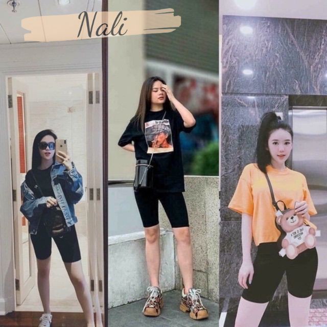 Quần legging ngố nâng mông co dãn 4 chiều, quần legging lửng đùi thái cạp chun siêu mịn NL108