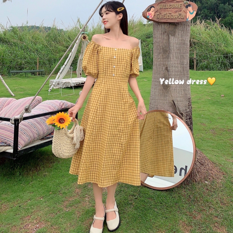 Đầm Tay Ngắn Cổ Chữ V Thiết Kế Độc Đáo Hợp Thời Trang | BigBuy360 - bigbuy360.vn