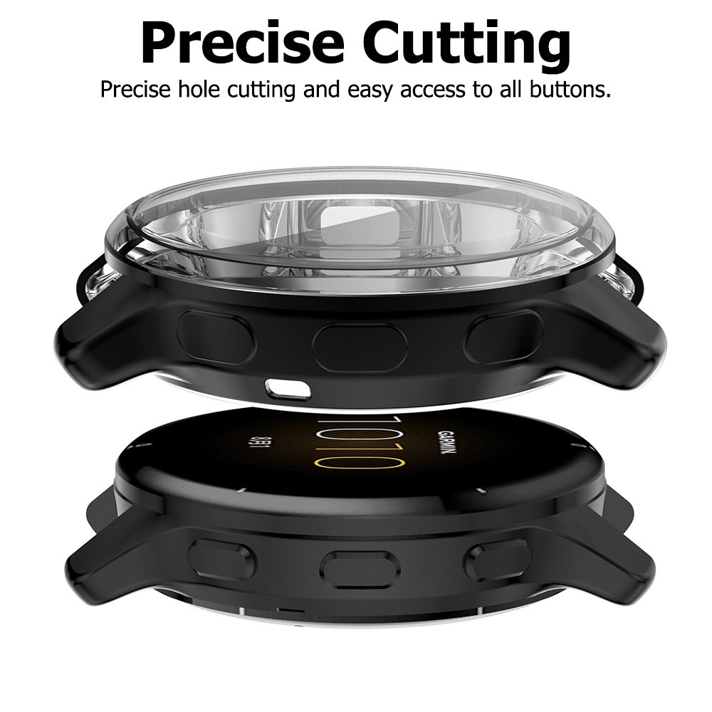 Miimall Ốp Lưng Nhựa TPU Mềm Trong Suốt với Kính Cường Lực Cho Garmin Venu 2 Plus