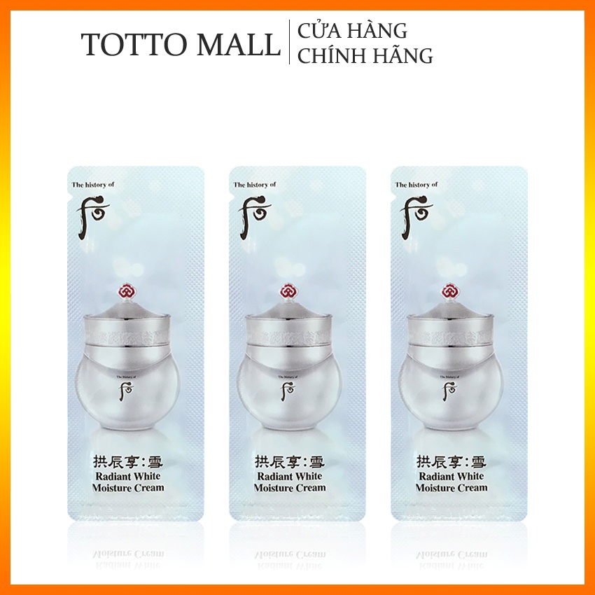 [30 Gói] Kem dưỡng trắng da thâm nám tàn nhang Whoo Radiant White Moisture Cream - Kem Whoo trắng