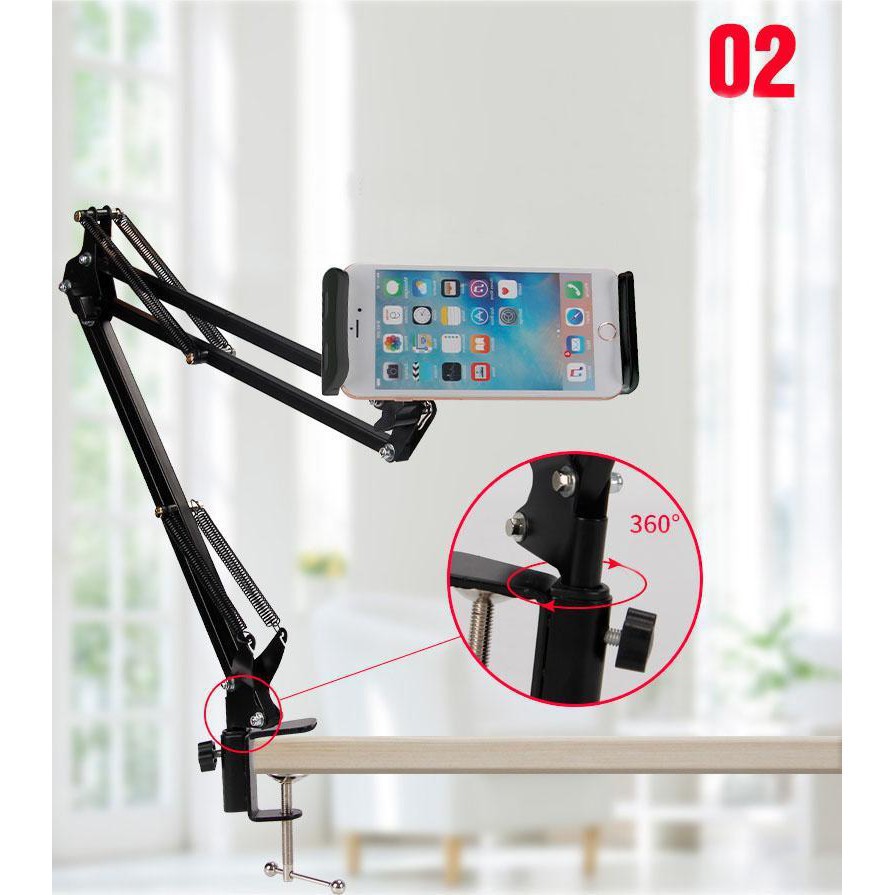 Kẹp Ipad /Smart phone Stands Đầu Giường, Bàn Học Tiện Dụng Đa Năng