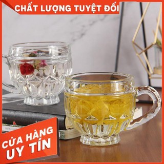 Cốc thủy tinh có quai 180ml uống trà,uống cafe cao cấp
