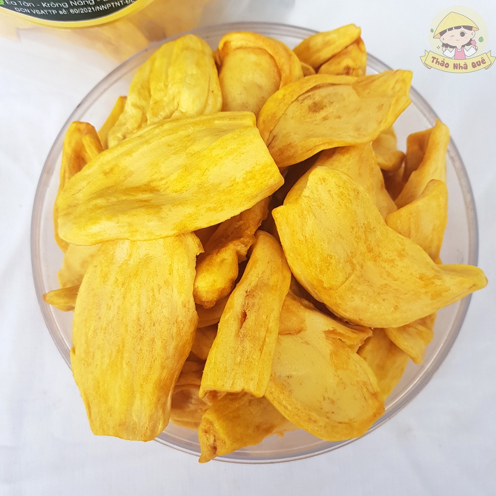 Mít sấy khô xuất khẩu,mít thái A giòn ngon ngọt loại 1 nguyên cánh 500g - Đồ ăn vặt ăn tết ngon