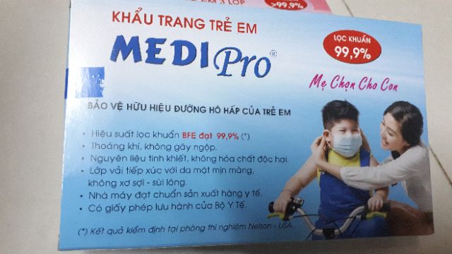 Khẩu trang trẻ em Medipro 3 lớp - 10 cái