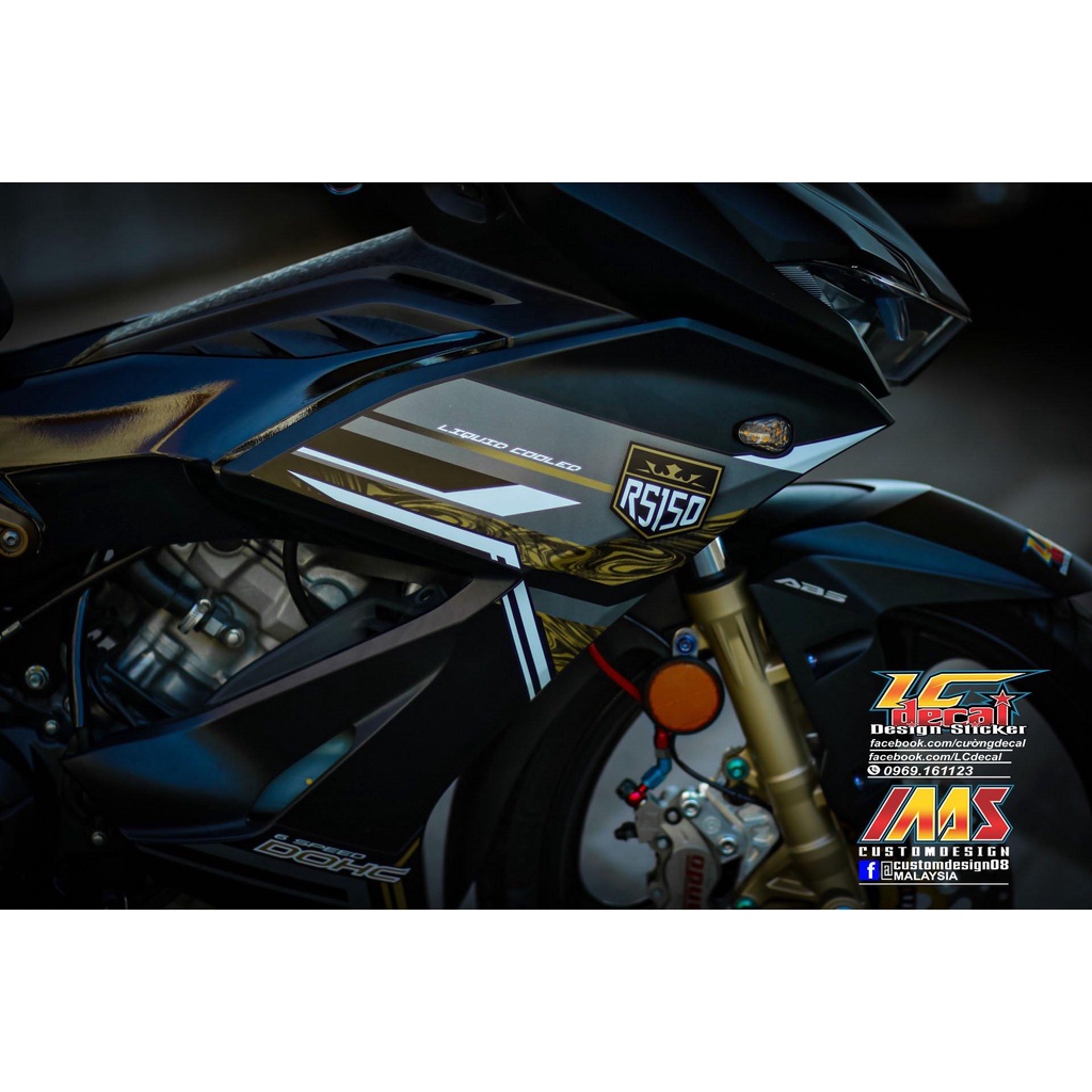 TEM RỜI mẫu RS150 2022 vàng dán Winner X đen siêu hot - tem 3 lớp cao cấp