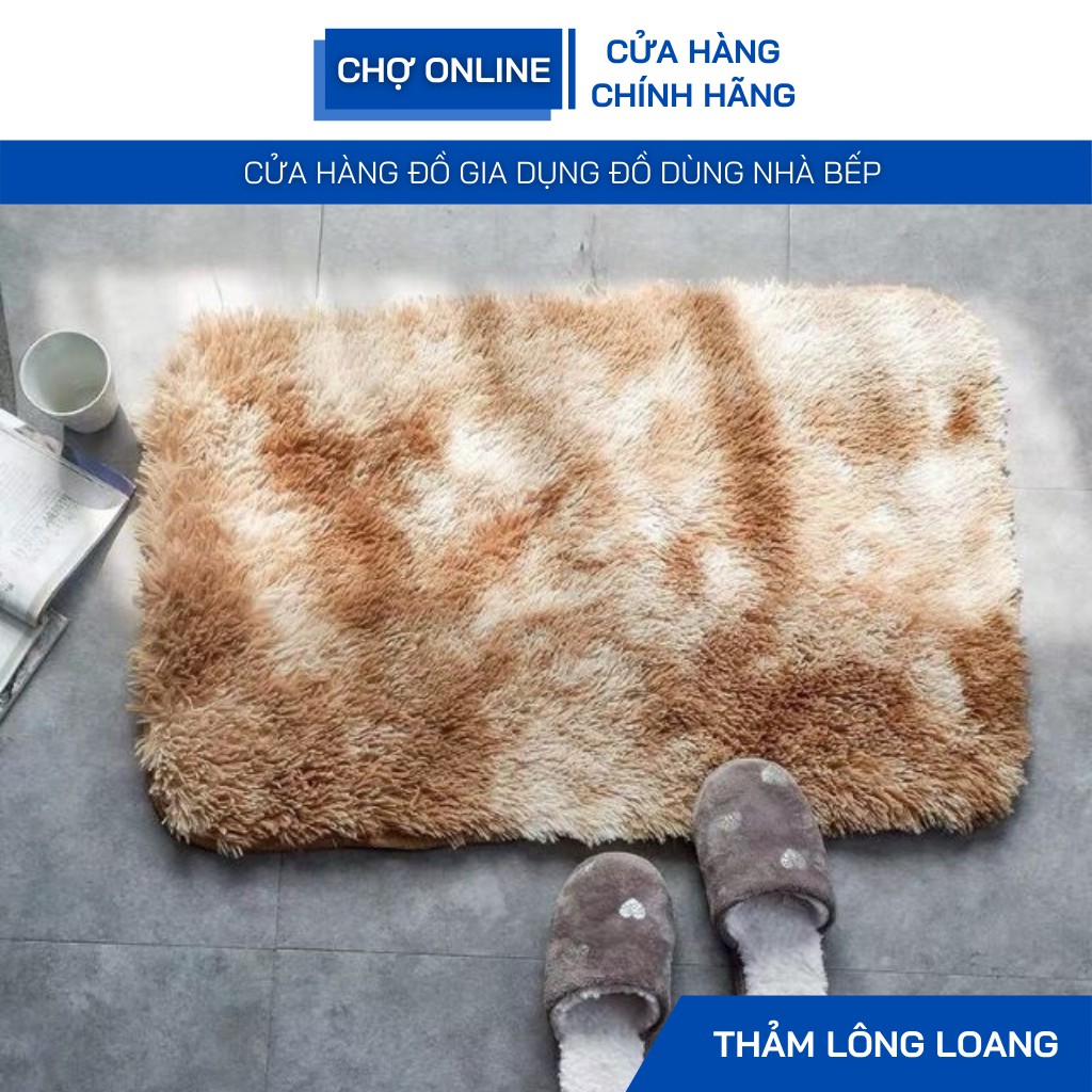 Thảm lông loang trải sàn lau chân - Thảm lau chân cao cấp, mềm mịn, chống trượt