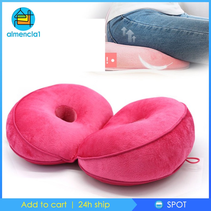 [ALMENCLA1]Memory Foam Donut Cushion Seat Support Office Chair Travel Pillow Rose Red