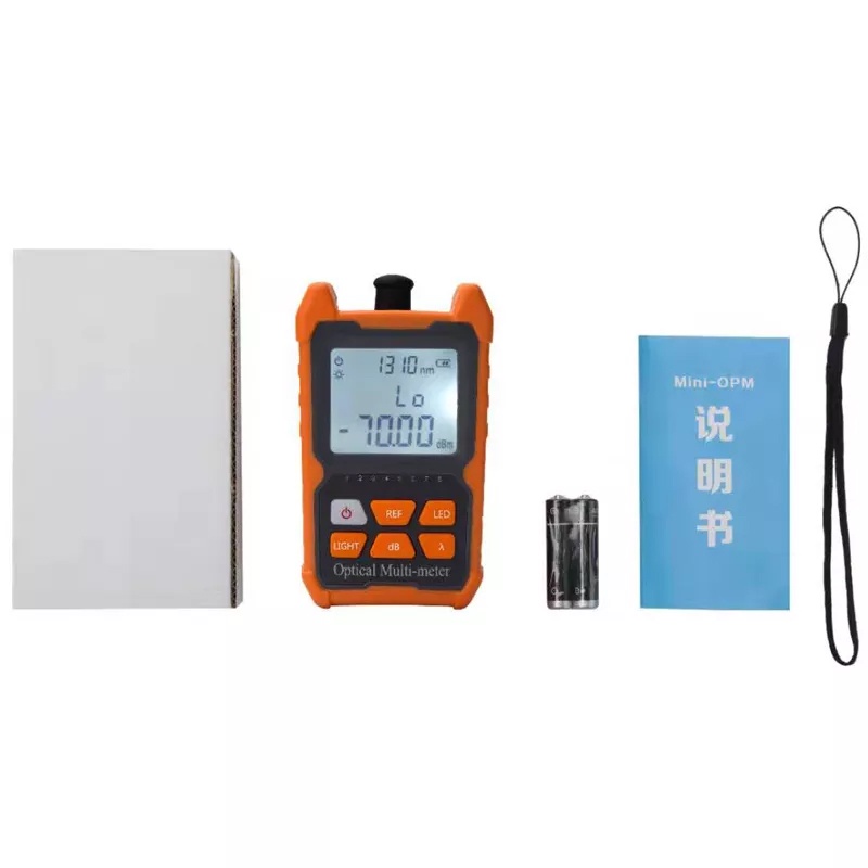 Máy đo công suất quang mini 8 bước sóng kiểm tra cáp quang GPON có đèn LED