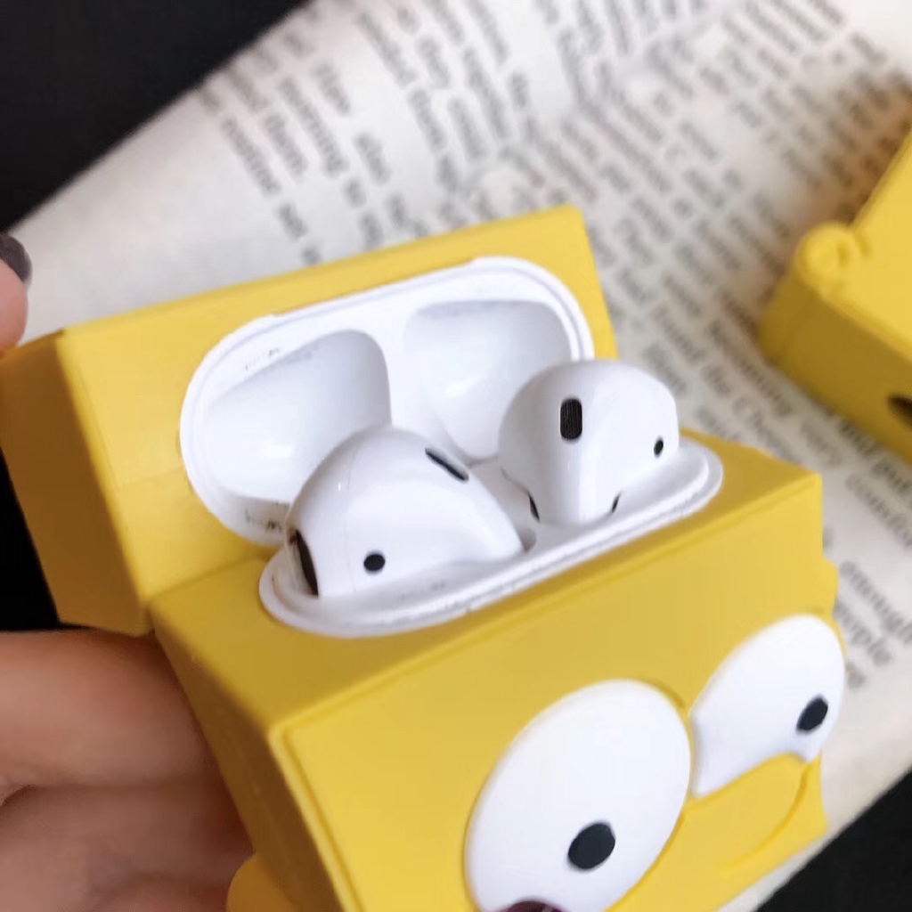 Vỏ Bảo Vệ Hộp Đựng Tai Nghe Airpods Hình Simpson 3d Bằng Cao Su Mềm