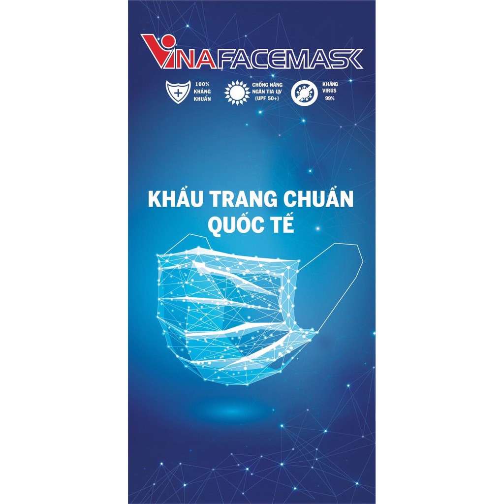 2 hộp khẩu trang y tế 4 lớp, VIFA FACEMASK , Màu xanh, ISO 9001:2015 Hồ Chí Minh