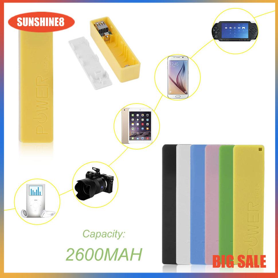 【SUN】[NEW]2600MAH 1*18650 External Power Bank Backup Battery Charger Power Bank Case