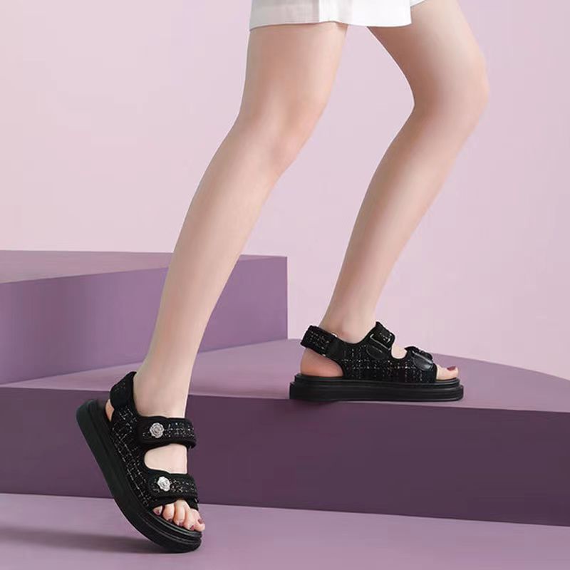 🔥Giá thấp trong thời gian giới hạn🔥Giày Sandal Quai Dán Đế Dày Dép đế dày của phụ nữ Lưới mới màu đỏ Velcro thể thao Dép nhẹ thoải mái cho phụ nữ