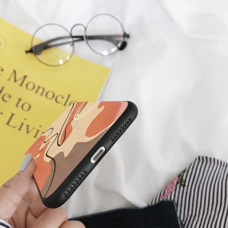 Ốp iphone kính cường lực màu sắc cho iphone 6 s plus 7 8 plus Xr X s max 11 11 pro max 12 mini 12 pro max Se2