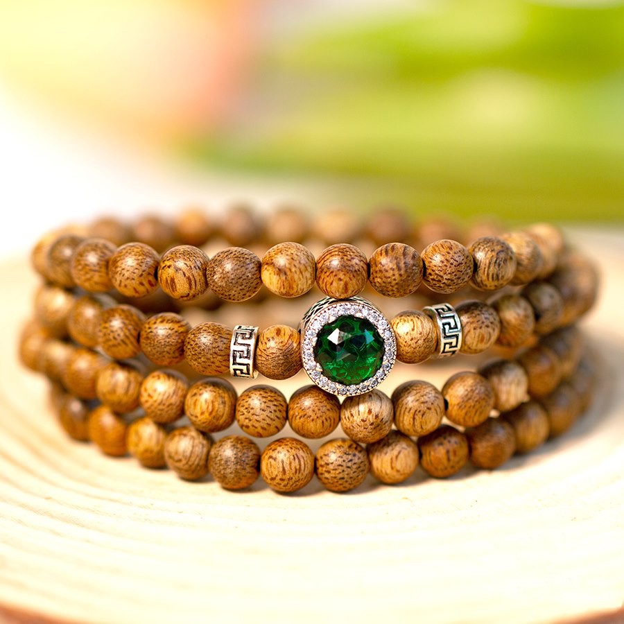 Vòng Trầm 108 hạt mix Chamr đá Ngũ Sắc hợp từng mệnh - Size 6mm cho nữ | BigBuy360 - bigbuy360.vn