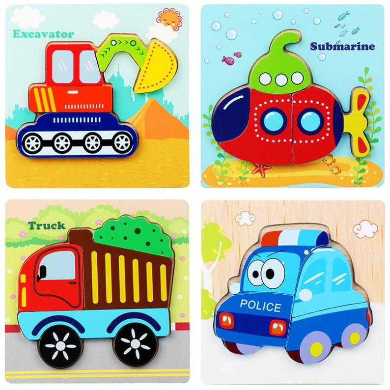 Đồ chơi ghép hình gỗ nổi 3D  thông minh Montessori- Loại  3d màu- gỗ dầy- nhiều chủ đề giúp bé phát triển trí tuệ