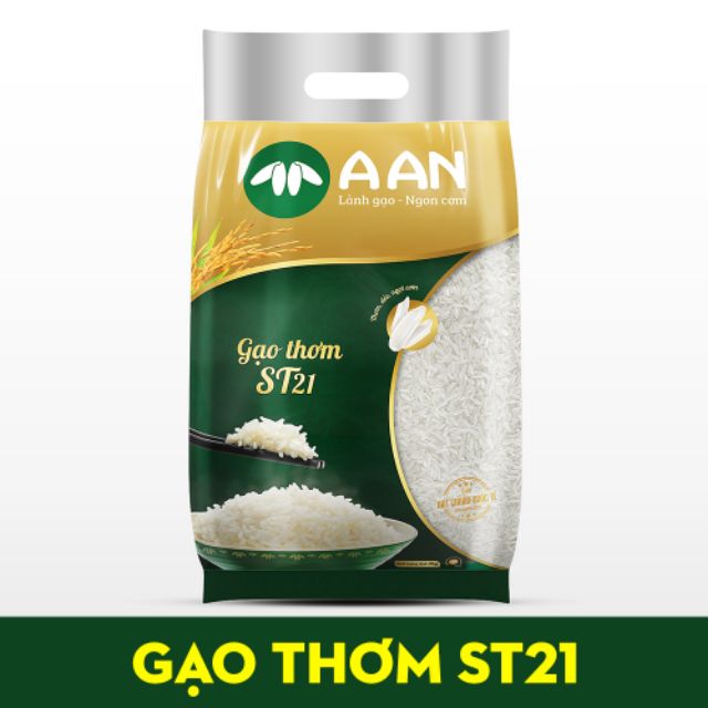 [Mã 229FMCGSALE giảm 8% đơn 500K] Gạo thơm ST21 - đặc sản Sóc Trăng - bịch 5kg ( hàng chuẩn công ty) luôn mới